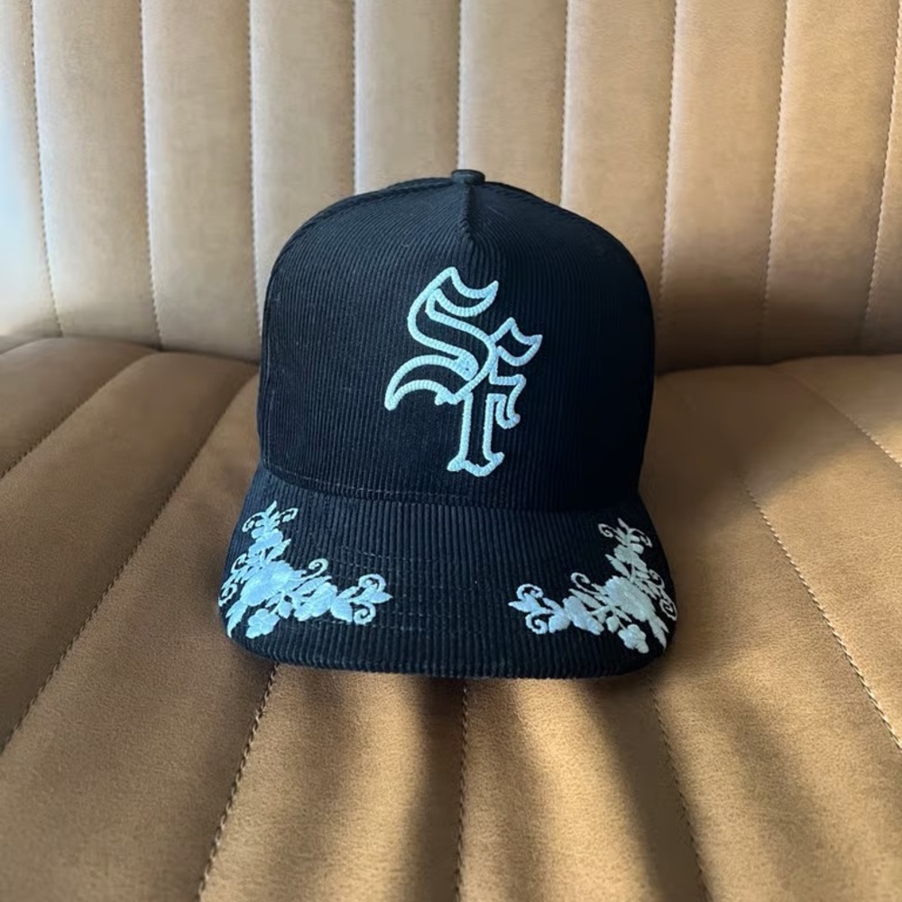 Black SF Embroidered Men's Hat